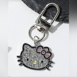 Crystal Hello Kitty bag charm/ Keychain with Pink Bow